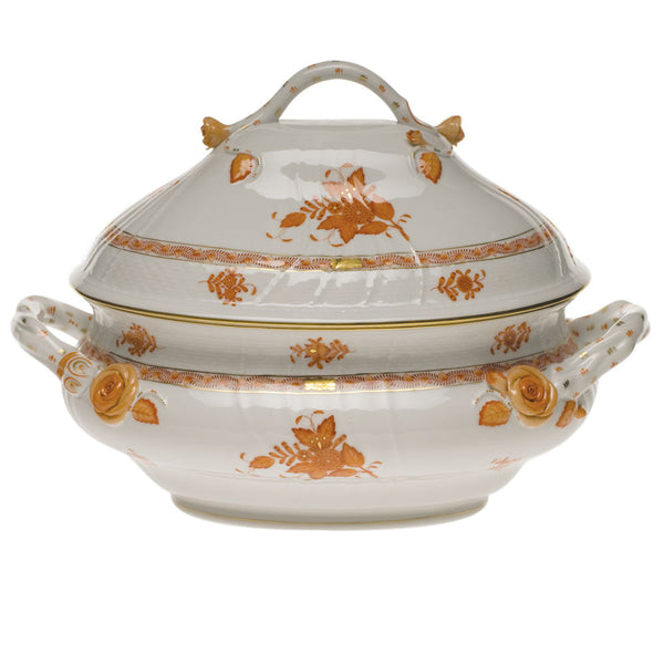 Chinese Bouquet Rust Tureen with Branch Handles, Motif 2