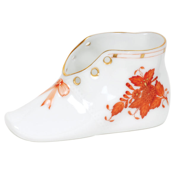 Chinese Bouquet Rust Baby Shoe