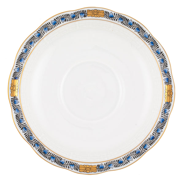 Chinese Bouquet Garland Sapphire Tea Saucer