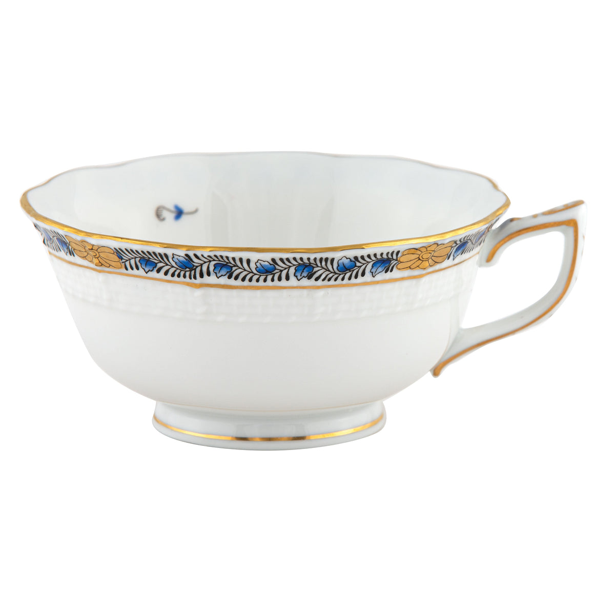 Chinese Bouquet Garland Sapphire Tea Cup