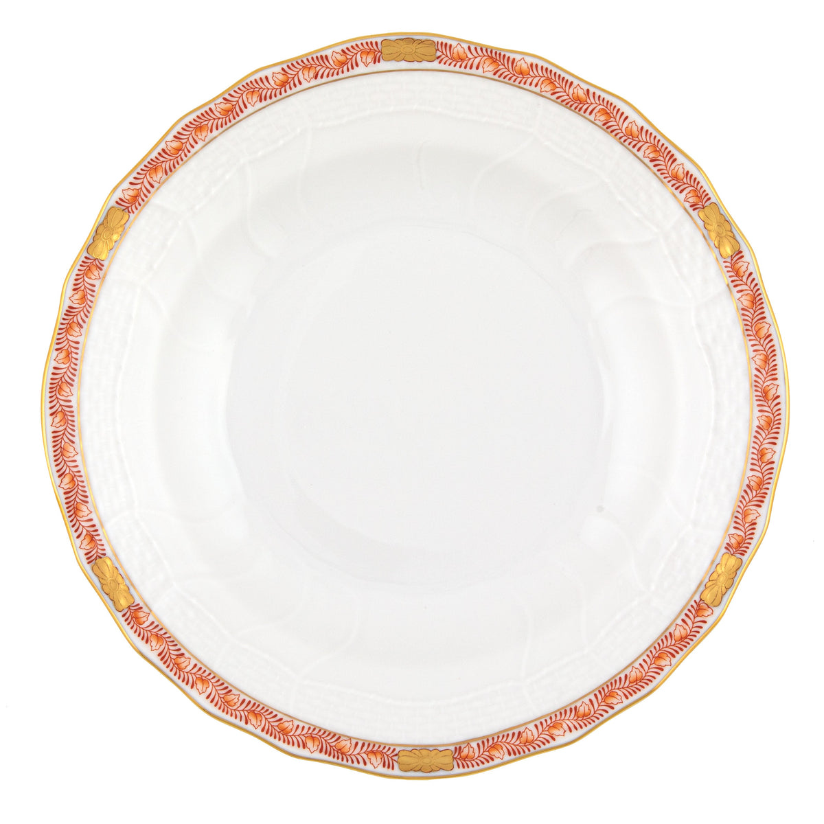 Chinese Bouquet Garland Rust Dessert Plate