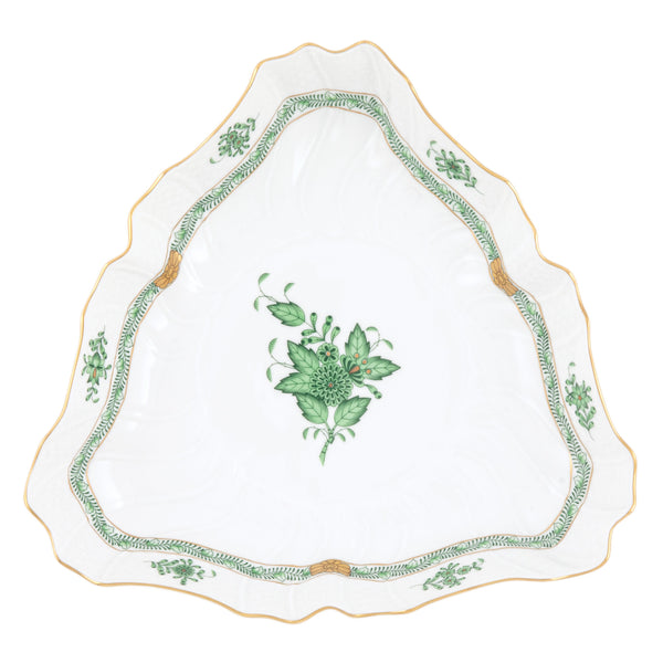 Chinese Bouquet Green Triangle Dish