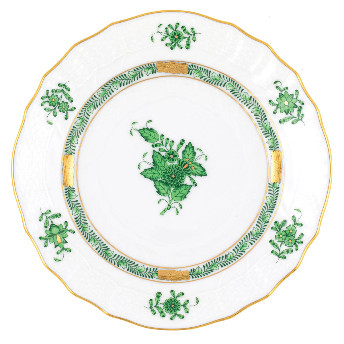 Chinese Bouquet Green Bread and Butter Plate