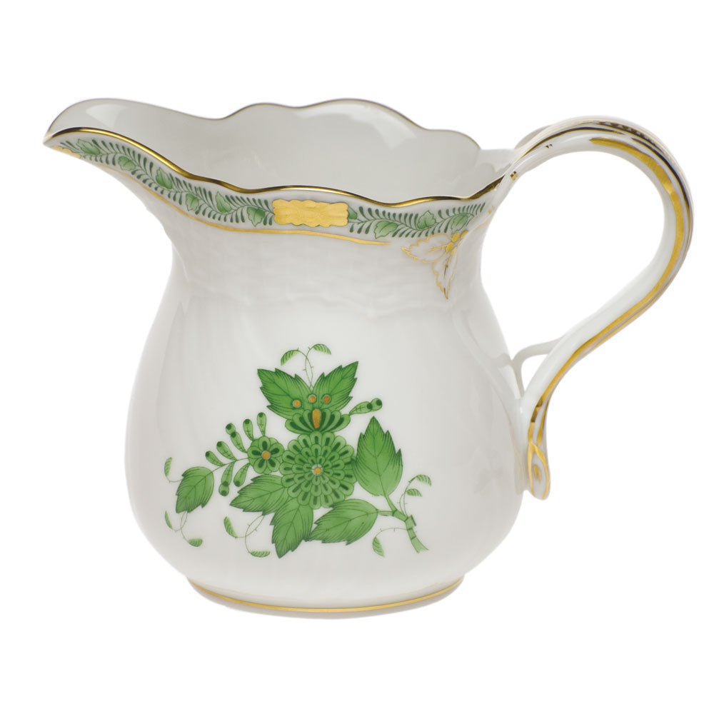 Chinese Bouquet Green Creamer, 10 oz, 4″ tall