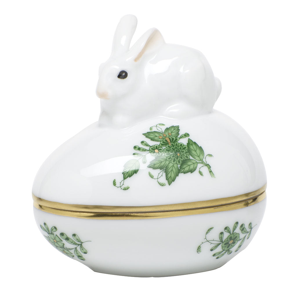 Chinese Bouquet Green Egg Bonbon with Bunny, Motif 96