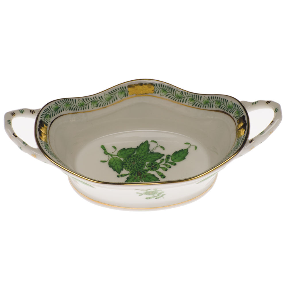 Chinese Bouquet Green Large Basket with Handles