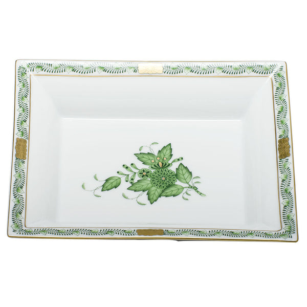 Chinese Bouquet Green Jewelry Tray