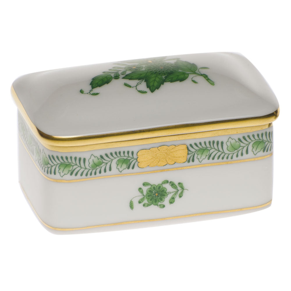 Chinese Bouquet Green Rectangular Box