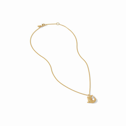 Gold Alligator Solitaire Necklace