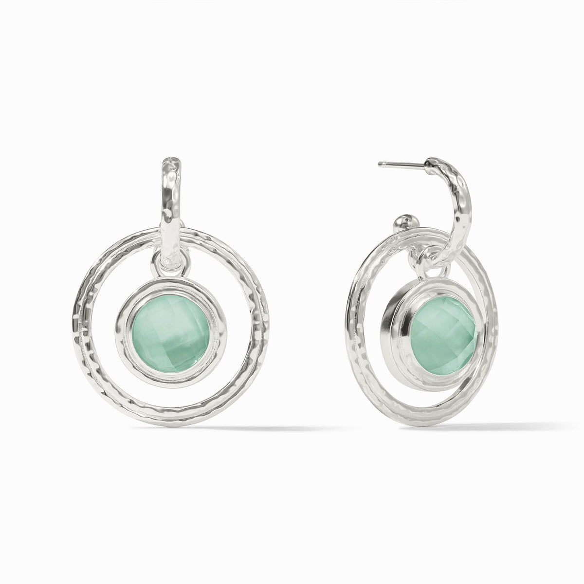 Julie Vos Sterling Astor 6-in-1 Charm Earring, Iridescent Aquamarine Blue