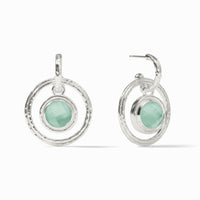 Julie Vos Sterling Astor 6-in-1 Charm Earring, Iridescent Aquamarine Blue