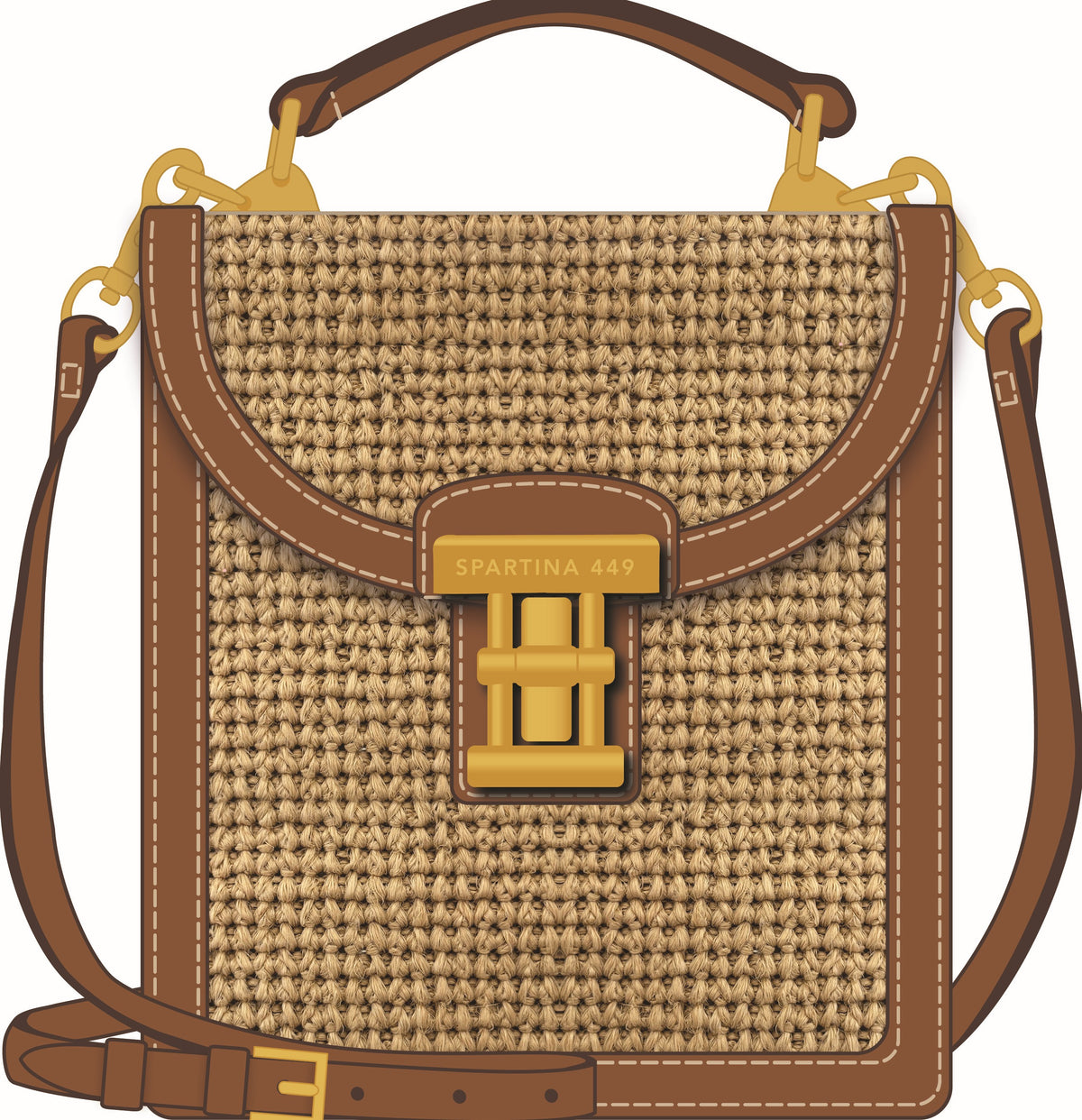 Straw Case Crossbody Natural/Brown
