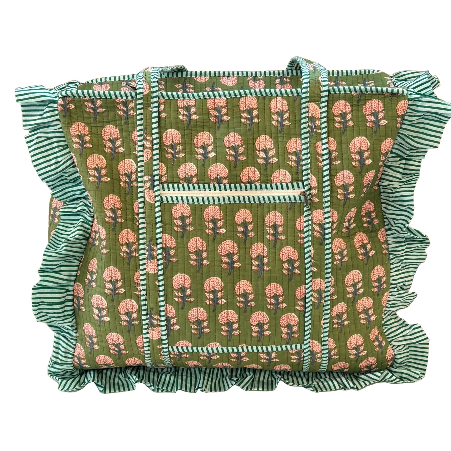 Zip Top Quilted Tote