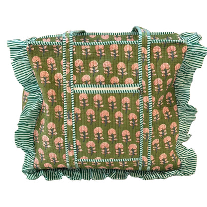 Zip Top Quilted Tote