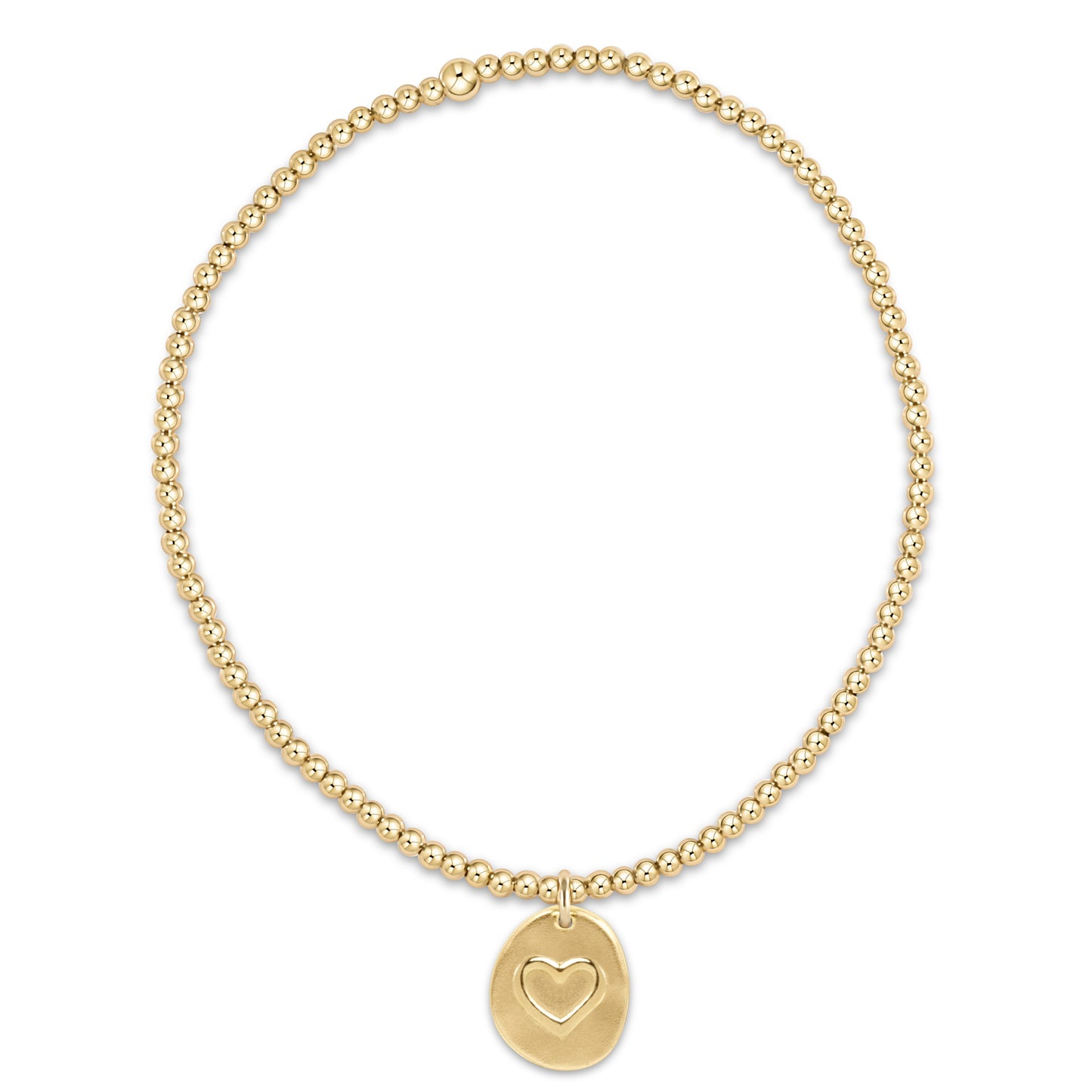 classic gold 2mm bead bracelet - inspire love small gold charm