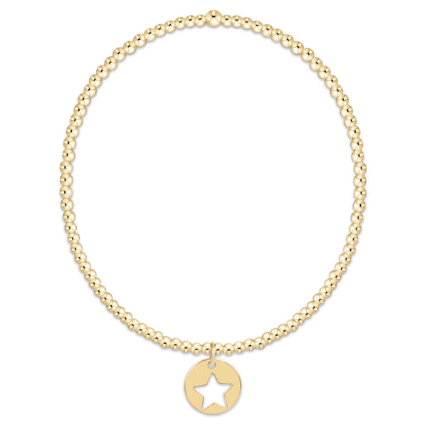 Classic Gold 2mm Bracelet - Star Small Gold Disc