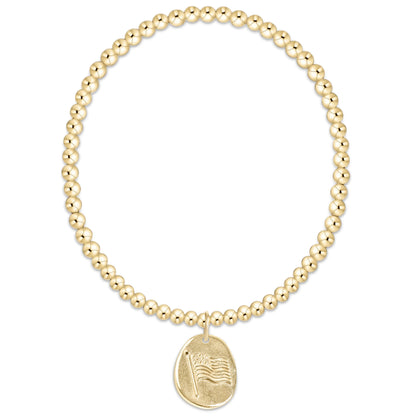 Classic Gold 3mm Bracelet 250 - Inspire America Gold Disc