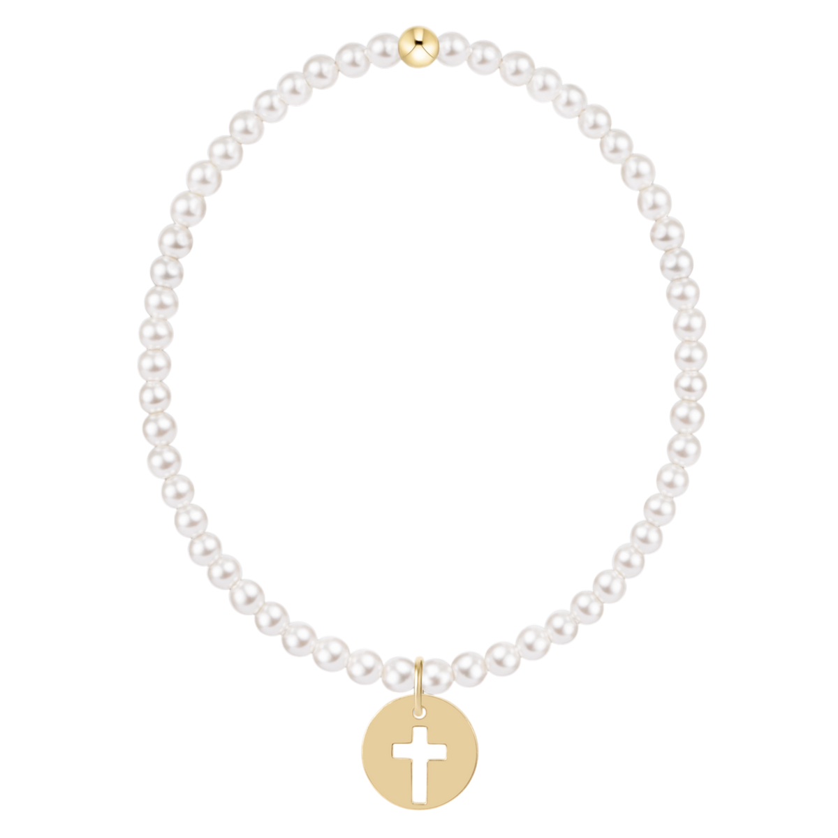 enewton Classic Pearl 3mm Bracelet - Blessed Gold Disc