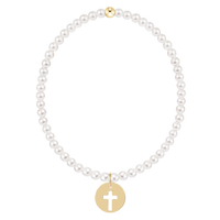 egirl classic pearl 3mm bracelet - blessed gold disc