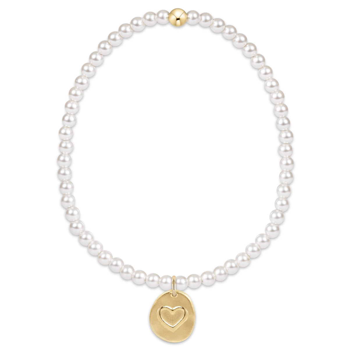 enewton Classic Pearl 3mm Bracelet - Inspire Love Small Gold Disc