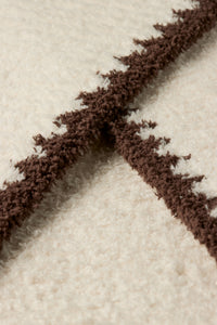 Barefoot Dreams CozyChic® Rib Blanket Stitch Throw, Cream / Java