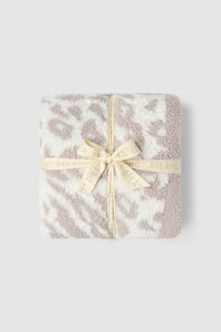 Barefoot Dreams CozyChic® Lush Knit Leopard Throw, Cream / Sandstone