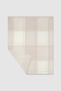 Barefoot Dreams CozyChic® Cotton Buffalo Plaid Throw, Stone Multi