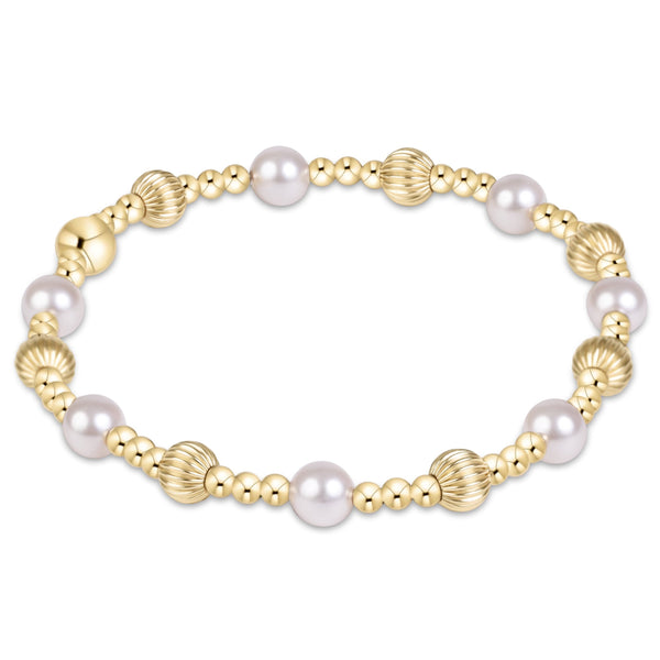 Dignity Sincerity Gold 5mm Bracelet - Pearl
