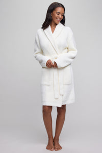 Barefoot Dreams CozyChic® Waffle Robe, Pearl L/XL