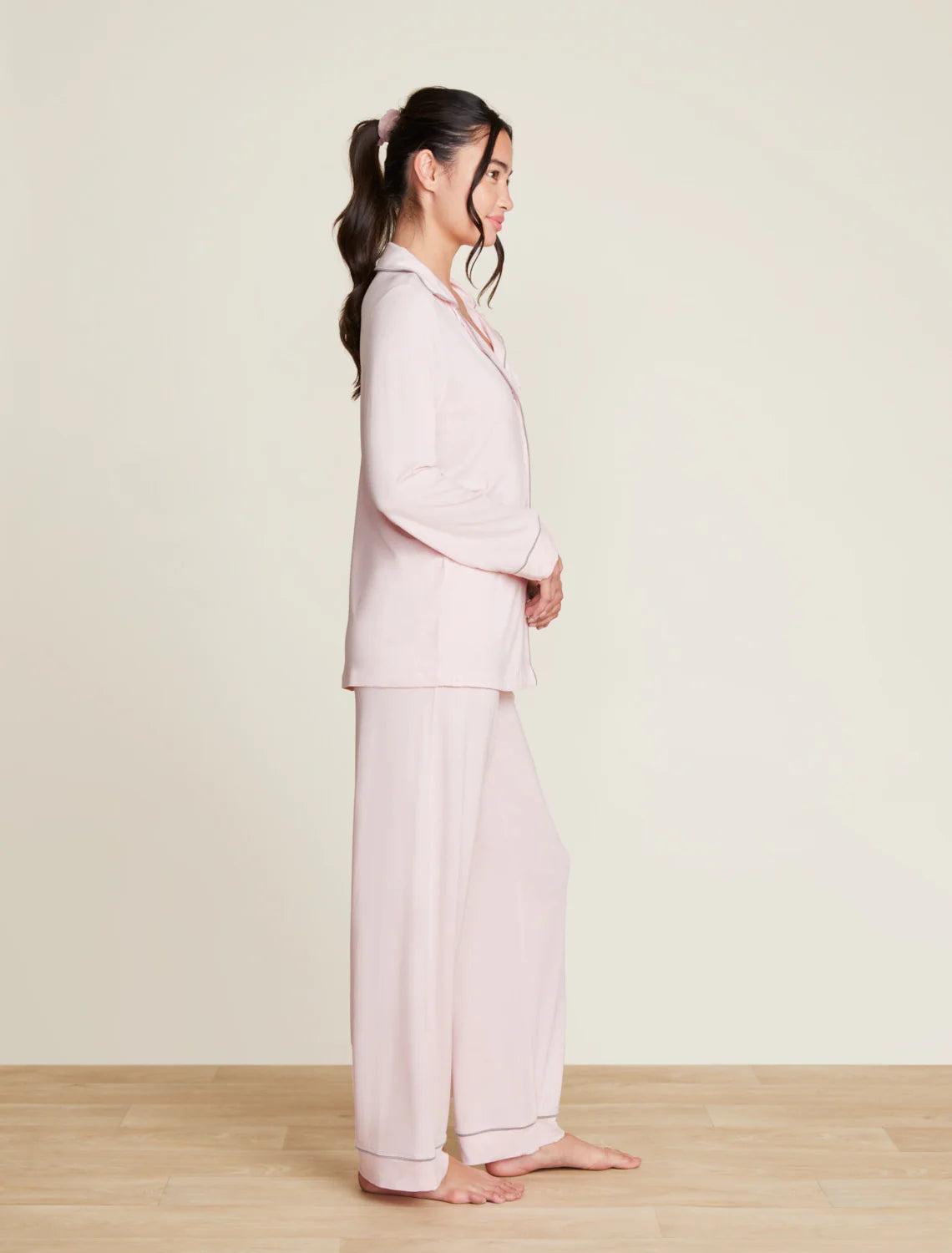 Luxe Milk Jersey® Piped Pajama Set - Pink