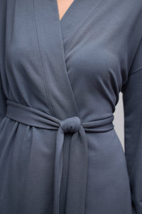 Barefoot Dreams Brushed Luxe Lounge Robe, Slate Blue L/XL