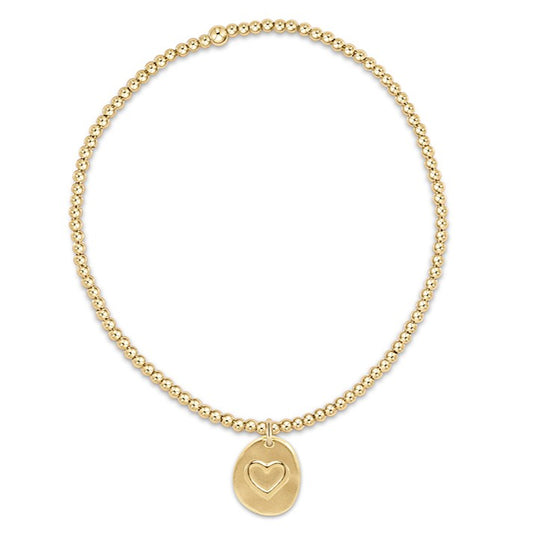 extends classic gold 2mm bead bracelet - inspire love small gold charm