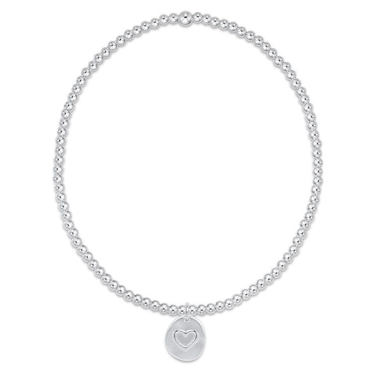 extends classic sterling 2mm bead bracelet - inspire love small sterling charm