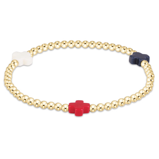 Extends Signature Cross 3mm Gold Bracelet 250 - Firecracker