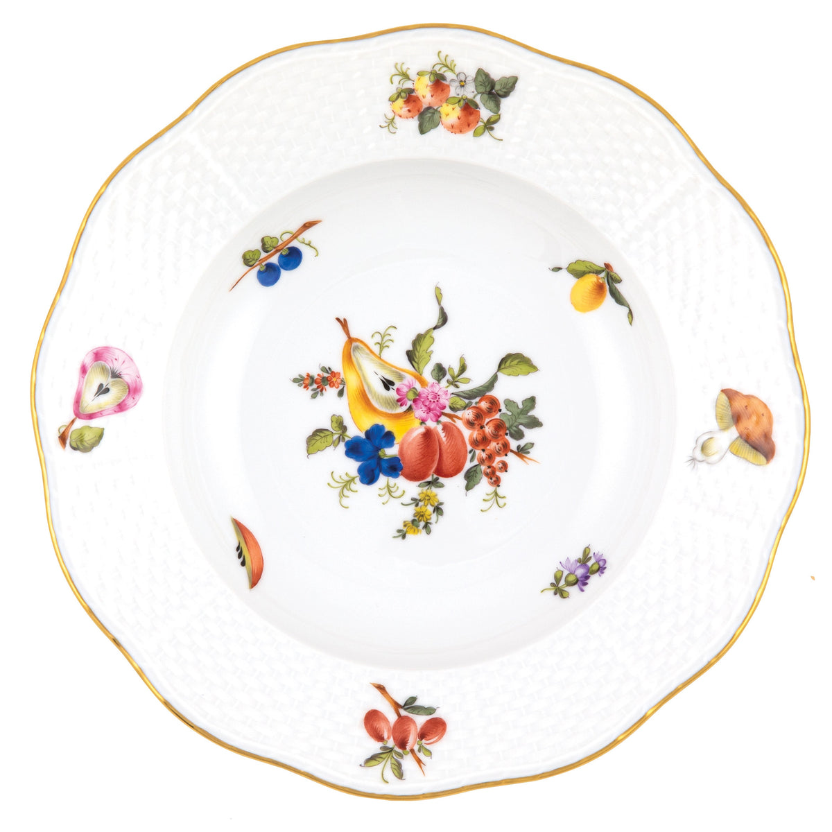 Fruits & Flowers Rim Soup Plate, Motif 3