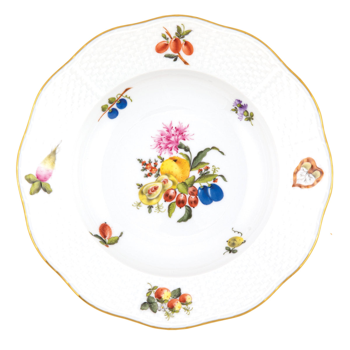 Fruits & Flowers Rim Soup Plate, Motif 5