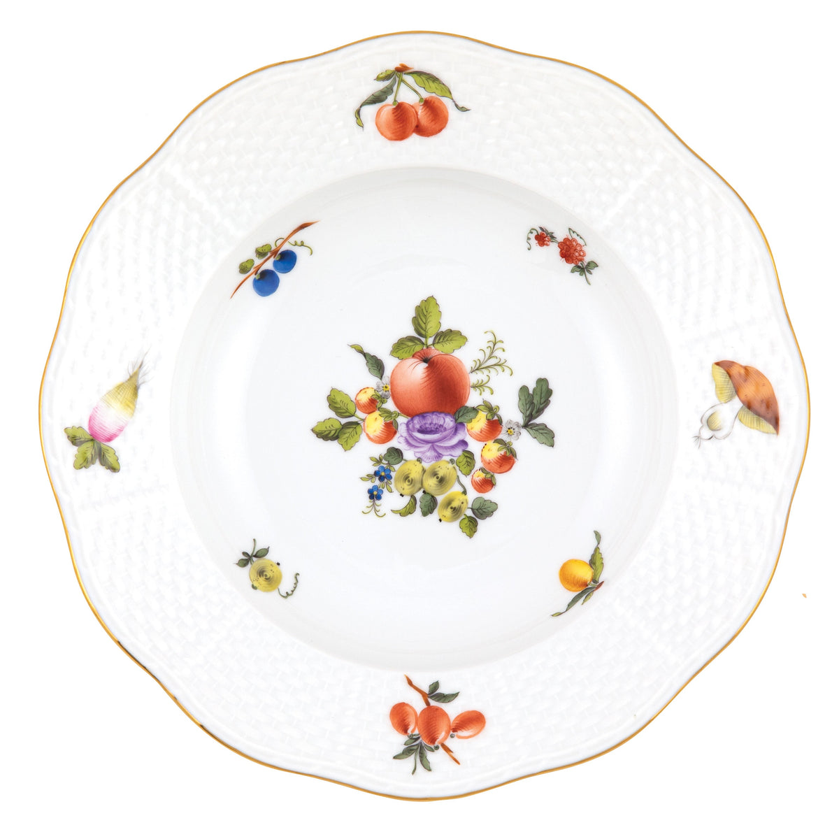 Fruits & Flowers Rim Soup Plate, Motif 11