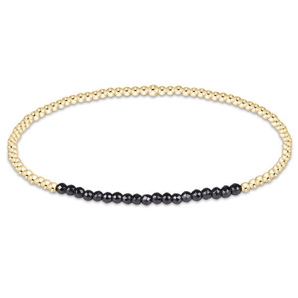 Gold Bliss Faceted Hematite 2mm Gold Bracelet