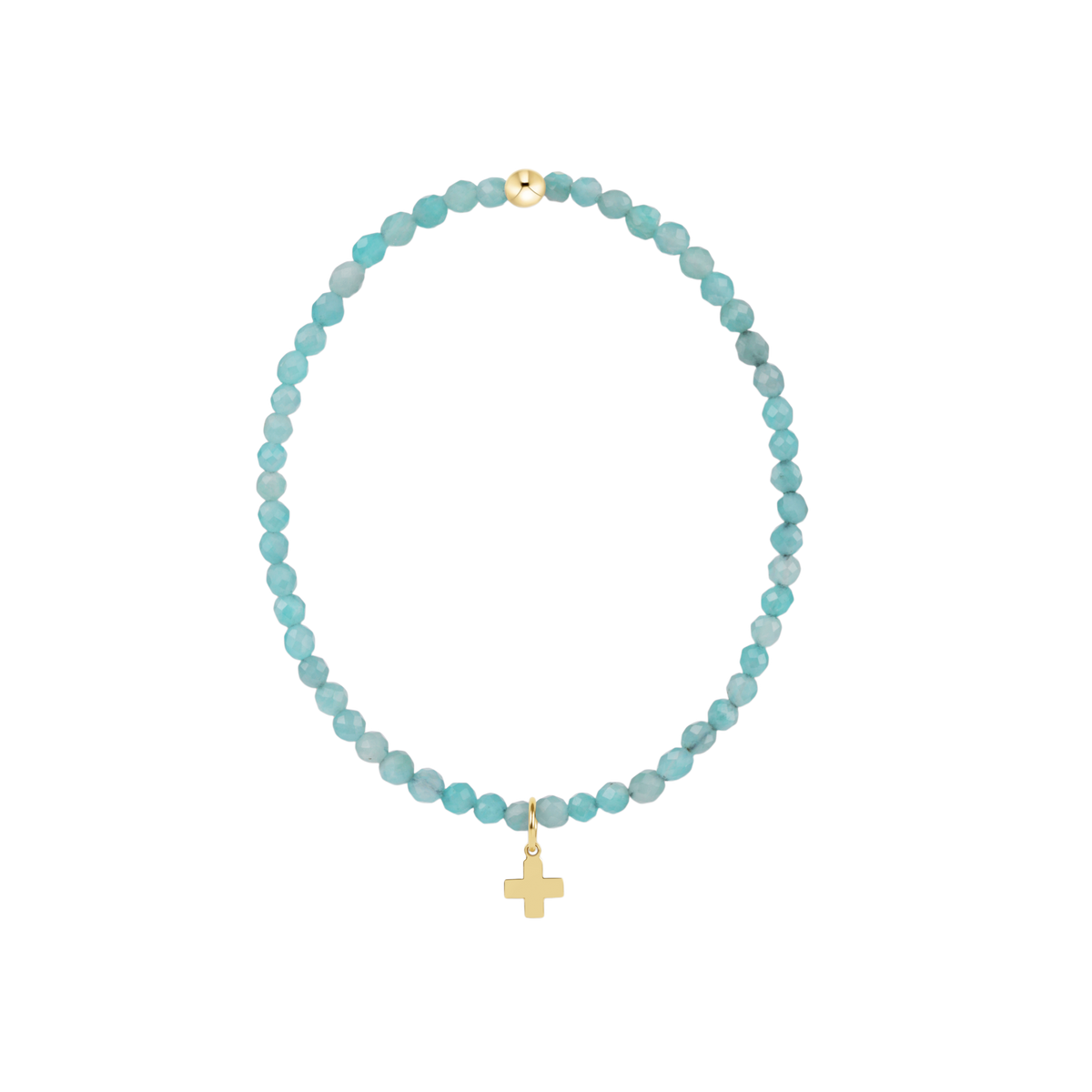 Classic 3mm Bracelet Signature Cross Gold Charm