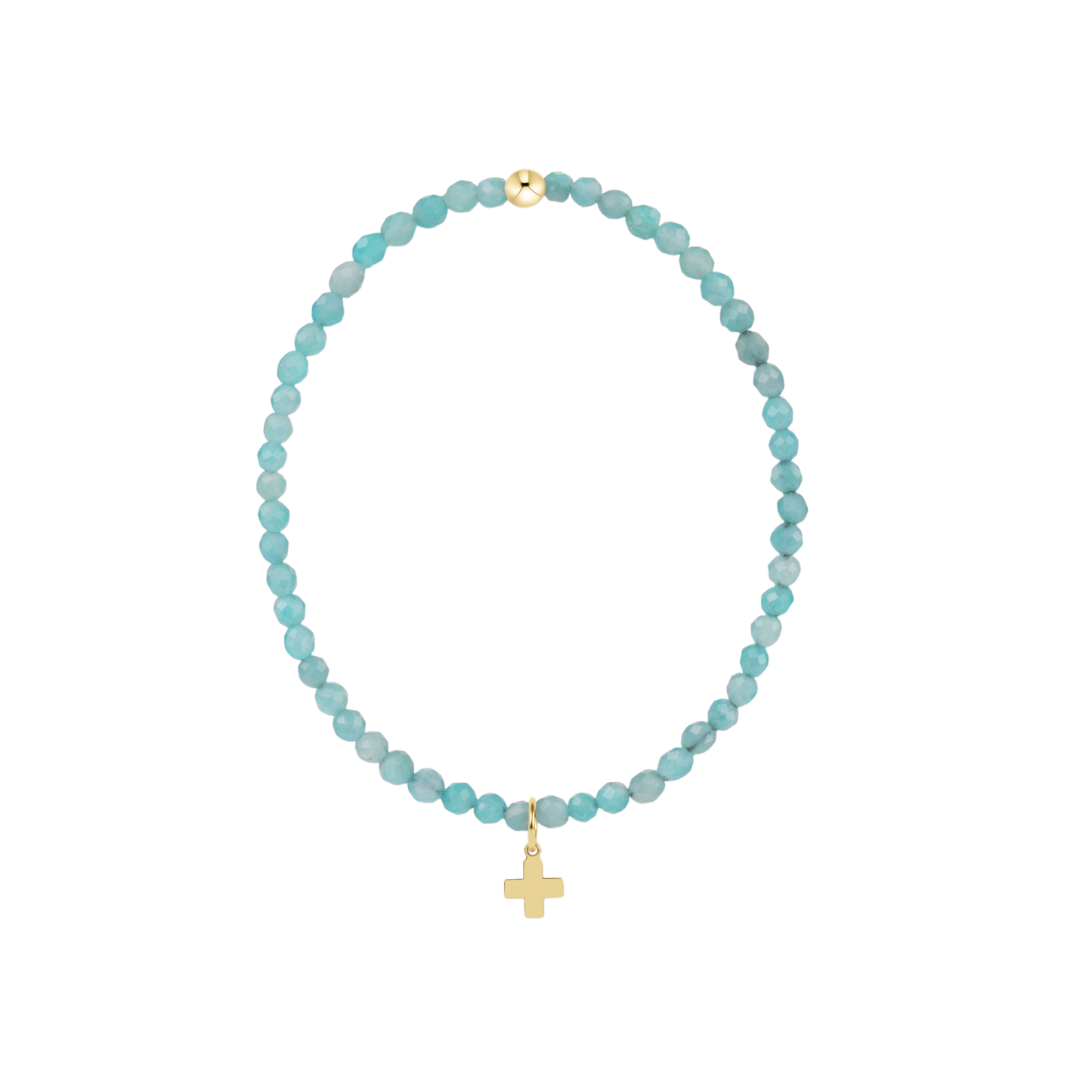Classic 3mm Bracelet Signature Cross Gold Charm