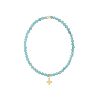 Classic 3mm Bracelet Signature Cross Gold Charm