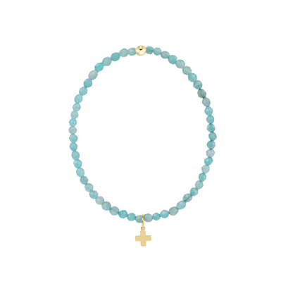 Classic 3mm Bracelet Signature Cross Gold Charm