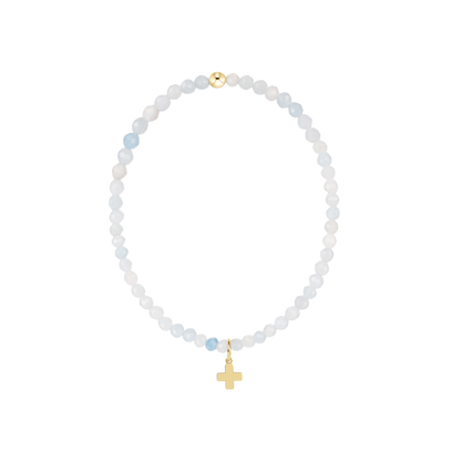 Classic 3mm Bracelet Signature Cross Gold Charm