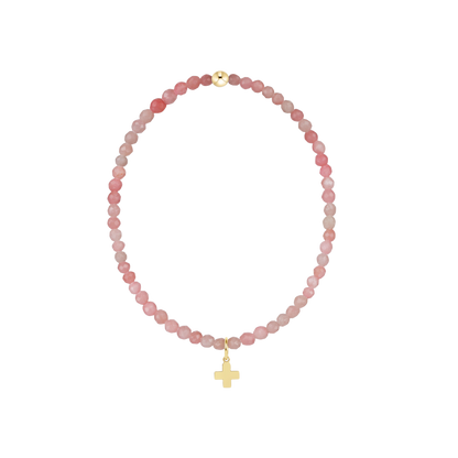 Classic 3mm Bracelet Signature Cross Gold Charm