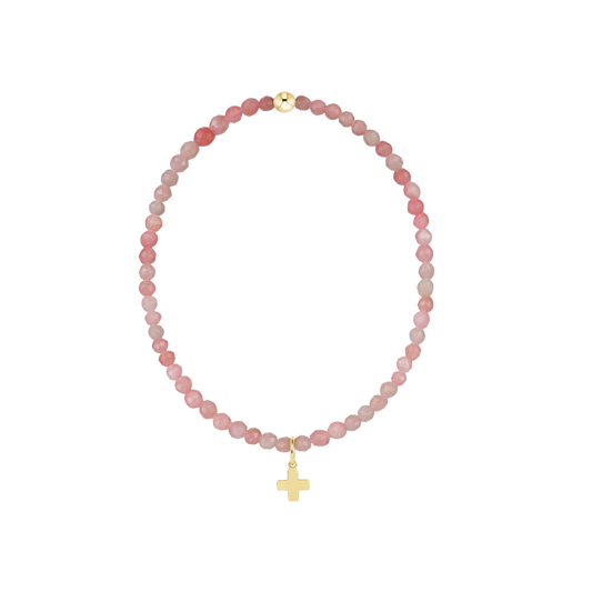 Classic 3mm Bracelet Signature Cross Gold Charm