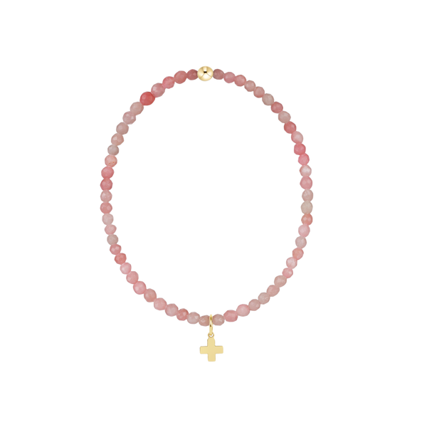 Classic 3mm Bracelet Signature Cross Gold Charm