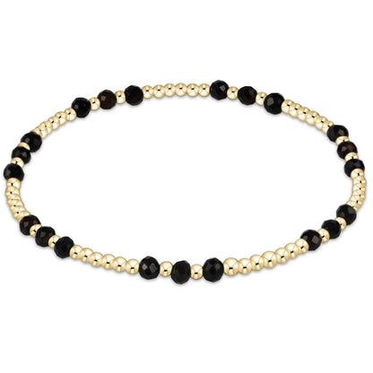 gemstone gold joy pattern 3mm bead bracelet