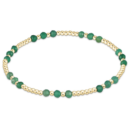 gemstone gold joy pattern 3mm bead bracelet