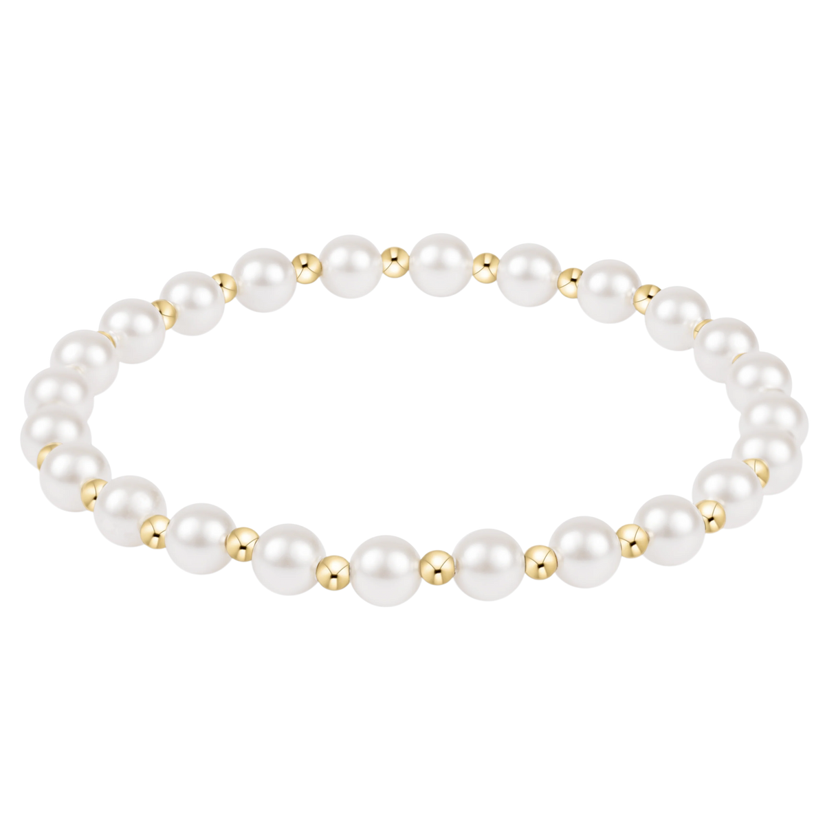 classic grateful pattern bead bracelet - pearl