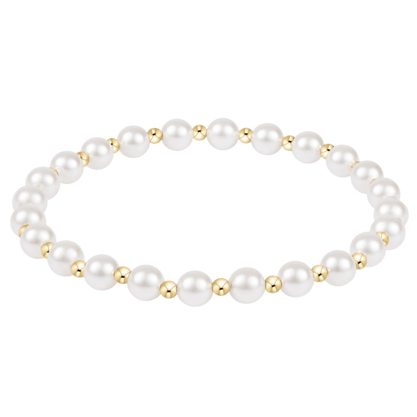 classic grateful pattern bead bracelet - pearl